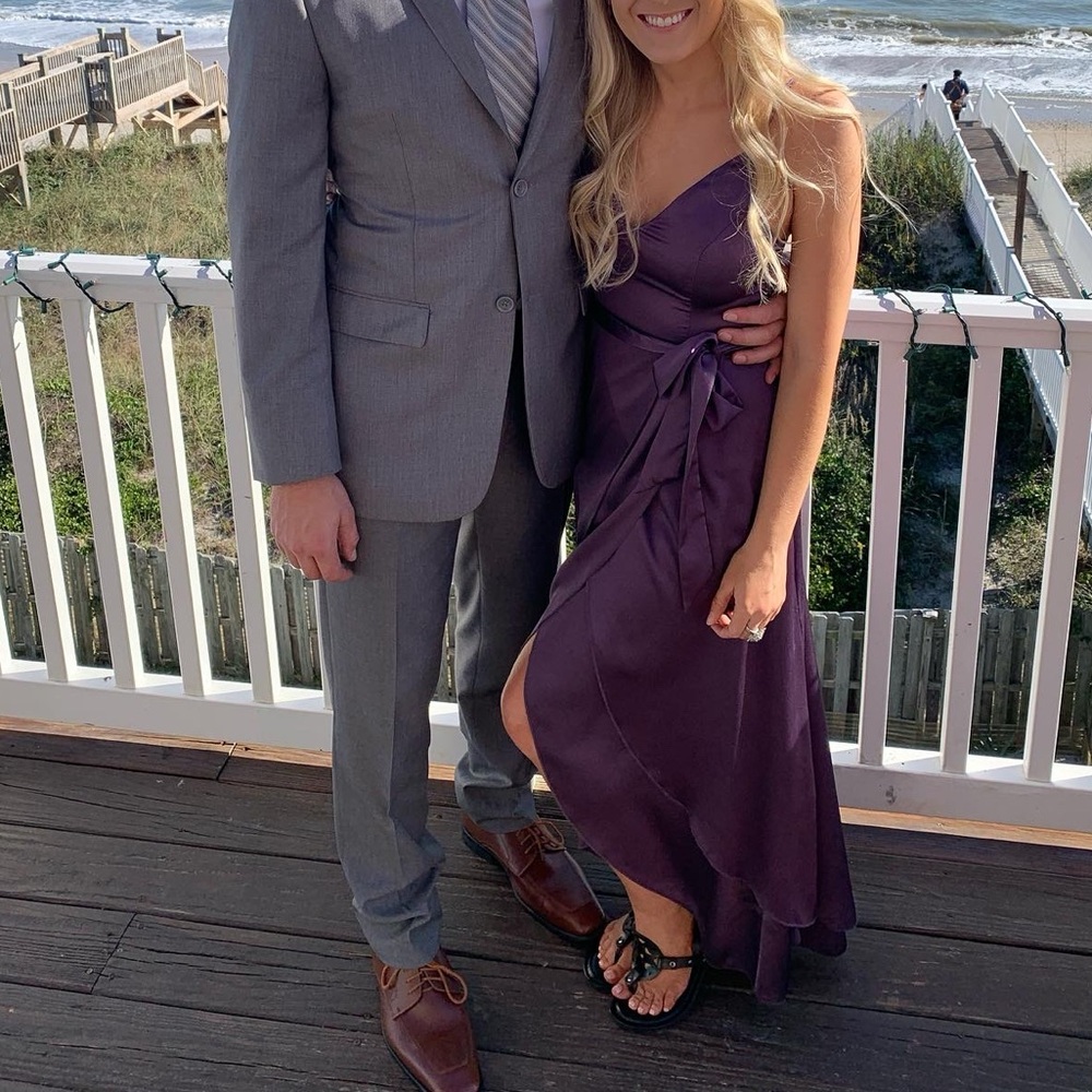Showpo Purple High Low Sundress with Tie Front
